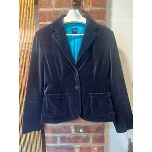 Vintage Y2K Gap Velvet Blue Blazer 4 Preppy Office Holiday